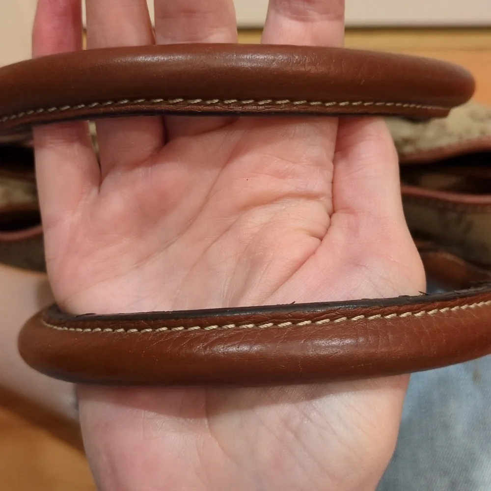 Dooney & Bourke  GUC Canvas Monogram Brown Tote Purse COA & Registration Card - Picture 7 of 15